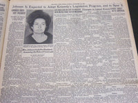 1963 NOVEMBER 24 NEW YORK TIMES - KENNEDY'S BODY LIES IN WHITE HOUSE - NT 7172