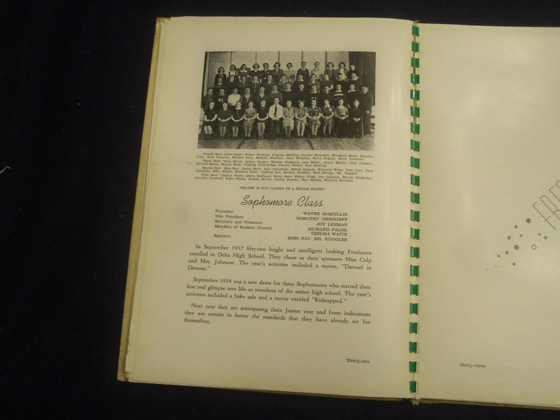 1939 THE DEL-HI DELTA HIGH SCHOOL YEARBOOK - DELTA, OHIO - YB 2749