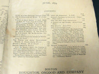 1879 THE ATLANTIC MONTHLY MAGAZINE LOT 7 ISSUES - STORIES & ARTICLES - WR 423