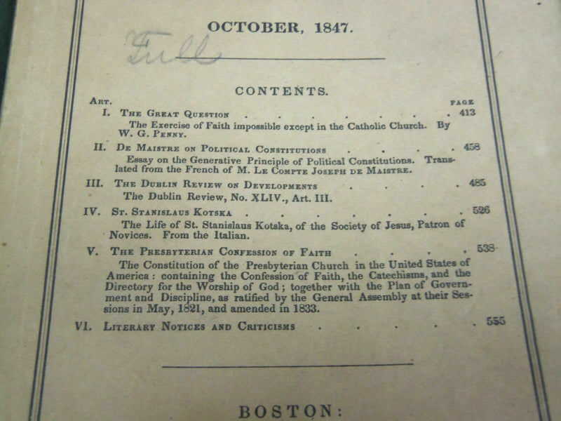 1844-1875 BROWNSON'S QUARTERLY REVIEW MAGAZINE LOT OF 56 ISSUES - O 1154
