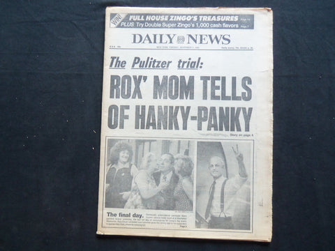 1982 NOVEMBER 2 NY DAILY NEWS NEWSPAPER - PULITZER TRIAL - KUHN AXED - NP 2469