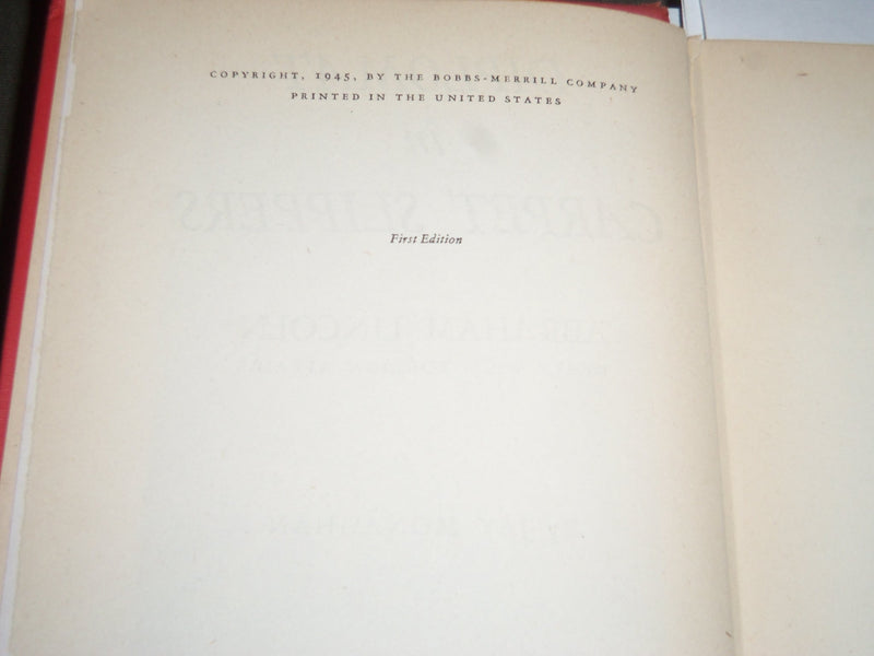 1945 DIPLOMAT IN CARPET SLIPPERS BY JAY MONAGHAN BOOK- FIRST EDITION - KD 4423