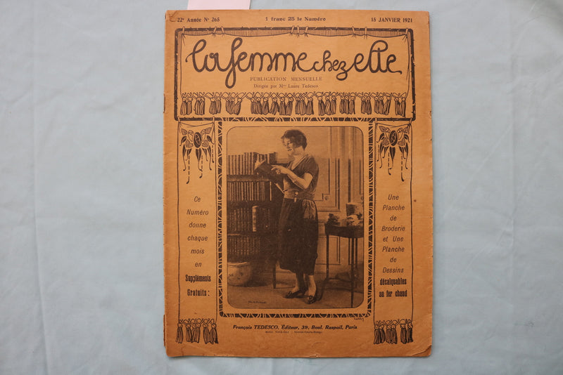 1921 LA FEMME CHEZ ELLE MAGAZINE - FRENCH FASHION - LOT OF 2 - K 2530