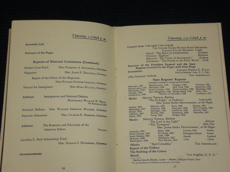 1932 FORTY-FIRST CONTINENTAL CONGRESS PROGRAM - AMERICAN REVOLUTION - J 6944