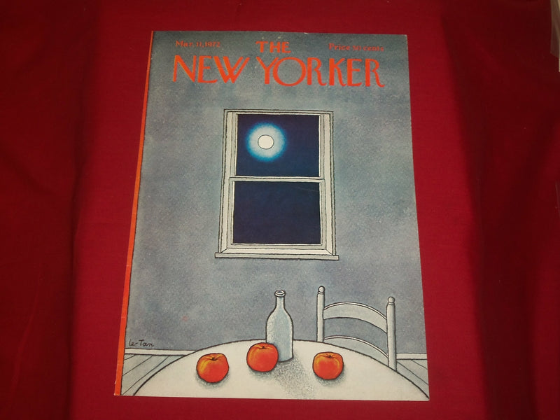 1972 MARCH 11 NEW YORKER MAGAZINE FRONT COVER ONLY - GREAT ART FOR FRAMING