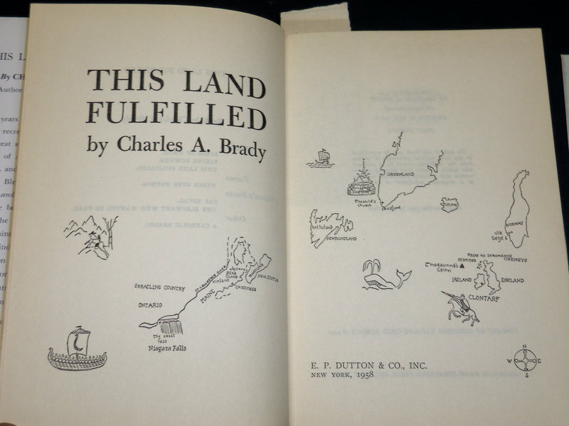 1958 THIS LAND FULFILLED BOOK INSCRIBED BY CHARLES A. BRADY - FIRST EDN - D 422