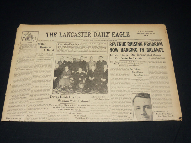 1934 THE LANCASTER DAILY EAGLE NEWSPAPER LOT OF 2 ISSUES - OHIO - NP 4860