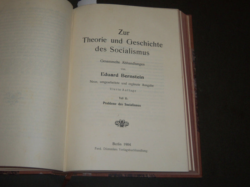 1904 ZUR THEORIE UND GESCHICHTE DES SOCIALISMUS BY EDMUND BERNSTEIN - KD 10