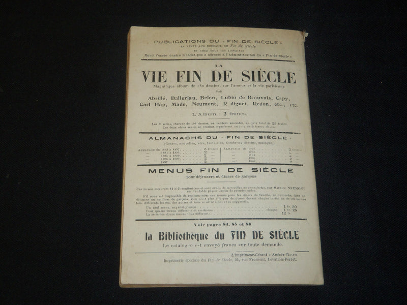 1907 ALMANACH DU FIN DE SIECLE BOOK - FRENCH - NICE ILLUSTRATIONS - J 5478