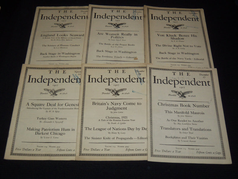 1927 THE INDEPENDENT WEEKLY MAGAZINE LOT OF 42 ISSUES - ARTICLES & ADS - WR 708