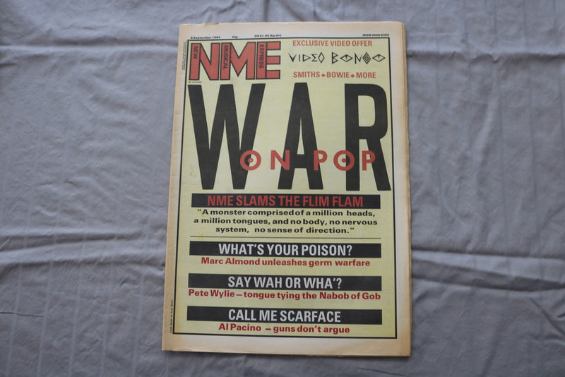 1984 SEPTEMBER 8 NEW MUSICAL EXPRESS NEWSPAPER - WAR ON POP COVER - NP 9278