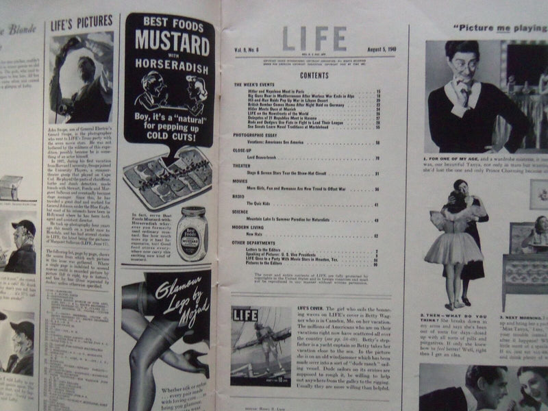 1940 AUGUST 5 LIFE MAGAZINE - U.S. VACATIONS - L 194
