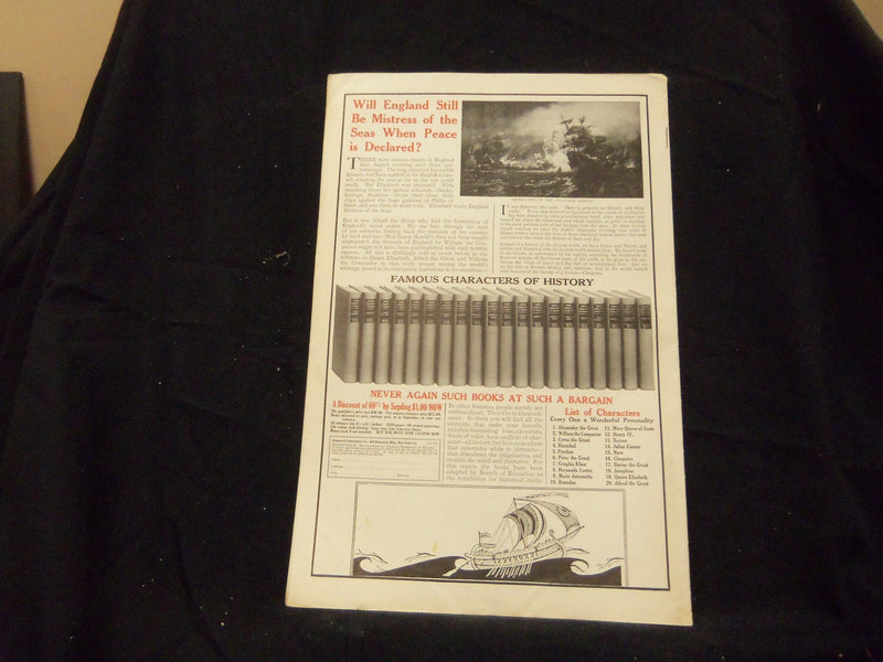 1915 AUGUST 5 LESLIE'S WEEKLY MAGAZINE - APPROACH OF THE SUBMARINE - ST 1334