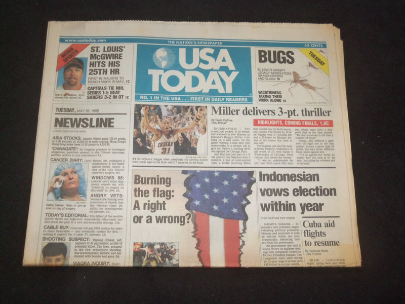 1998 MAY 26 USA TODAY NEWSPAPER - INDONESIAN VOWS ELECTION WITHIN YEAR - NP 7924