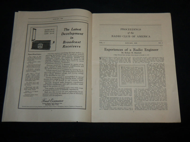 1928 JANUARY PROCEEDINGS OF THE RADIO CLUB OF AMERICA - J 6670
