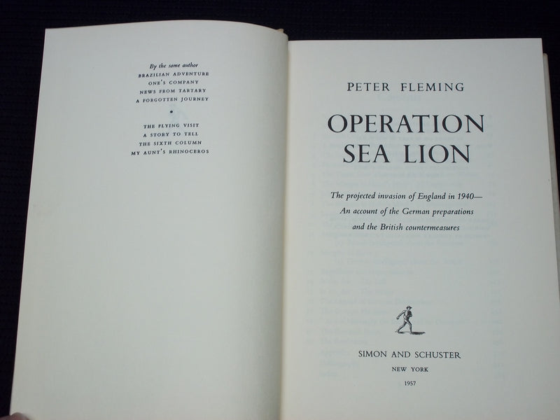 1957 OPERATION SEA LION HARDCOVER BOOK BY PETER FLEMING - KD 7617