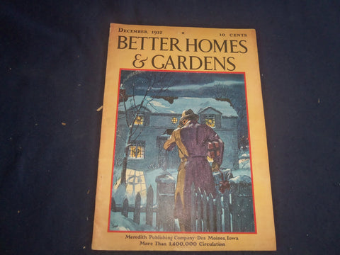 1932 DECEMBER BETTER HOMES & GARDENS MAGAZINE - NICE ILLUSTRATED COVER - B 4164N
