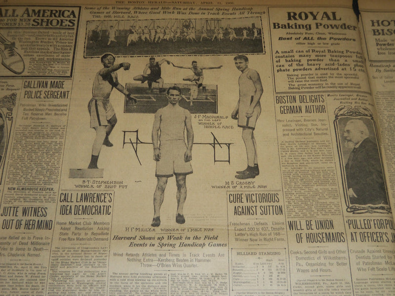 1906 APRIL 14 THE BOSTON HERALD NEWSPAPER - VESUVIUS DYING SAY MATTEUCI - BH 273
