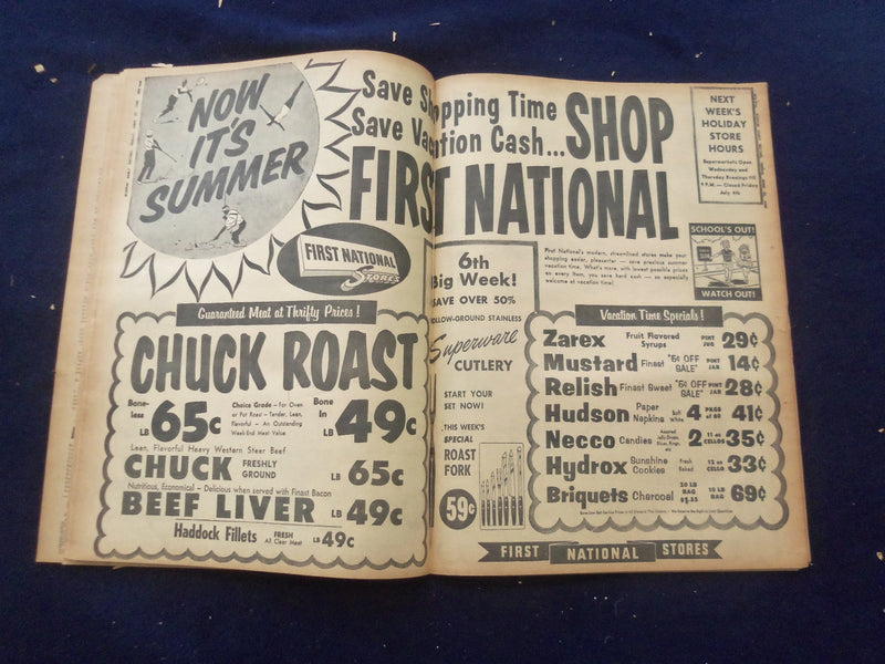 1958 JUNE 27 BOSTON RECORD AMERICAN NEWSPAPER-15 DIE IN JET TANKER CRASH-NP 6260