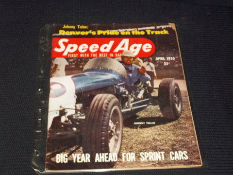 1955 APRIL SPEED AGE MAGAZINE - JOHNNY TOLAN FRONT COVER - E 1975