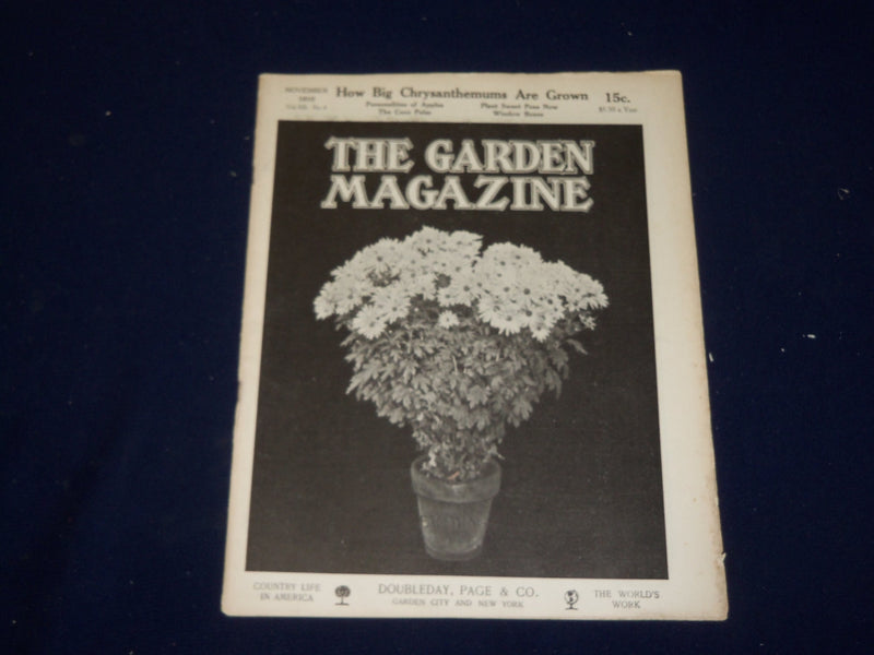 1910 NOVEMBER THE GARDEN MAGAZINE - NICE ILLUSTRATED COVER - SP 9835