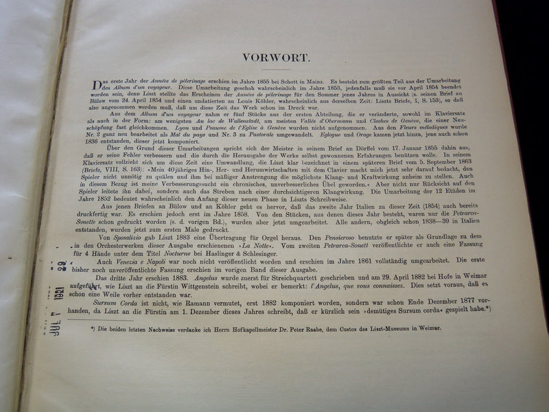 1914-1916 FRANZ LISZTS MUSIKALISCHE WERKE BOUND VOLUME LOT OF 2 - KD 1870C