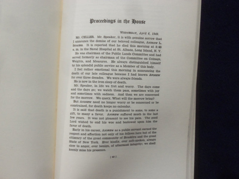 1950 ANDREW LAWRENCE MEMORIAL ADDRES HARDCOVER BOOK - K 206