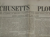 1849 MAY 5 MASSACHUSETTS PLOUGHMAN NEWSPAPER - FREEMONT'S SECOND LETTER- NP 5167
