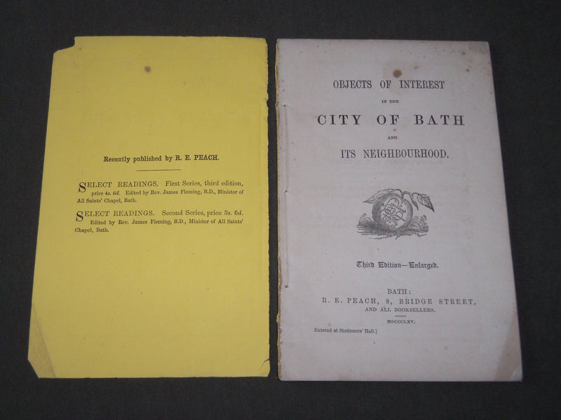 1865 CITY OF BATH OBJECTS OF INTEREST GUIDE BOOK - U. K. - THIRD EDITION- J 3450