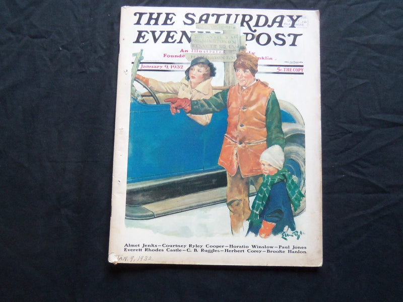 1932 JANUARY 9 THE SATURDAY EVENING POST MAGAZINE - ILLUSTRATED COVER -SP 1448