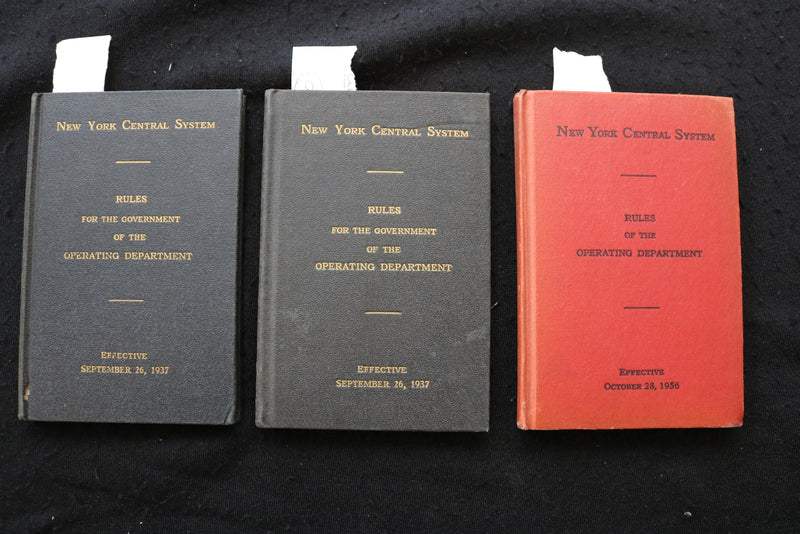 1944-1956 N.Y. CENTRAL SYSTEM RULES OF THE OPERATION DEPARTMENT-LOT OF 3- O 3679