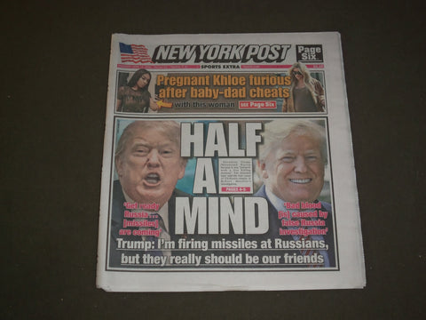 2018 APRIL 12 NEW YORK POST NEWSPAPER - TRUMP: I'M FIRING MISSLES AT RUSSIANS