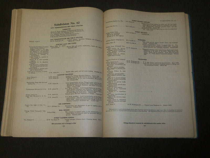 1917 BLUE BOOK OF CHICAGO COMMERCE MARKET GUIDE - SOFTCOVER - J 3576