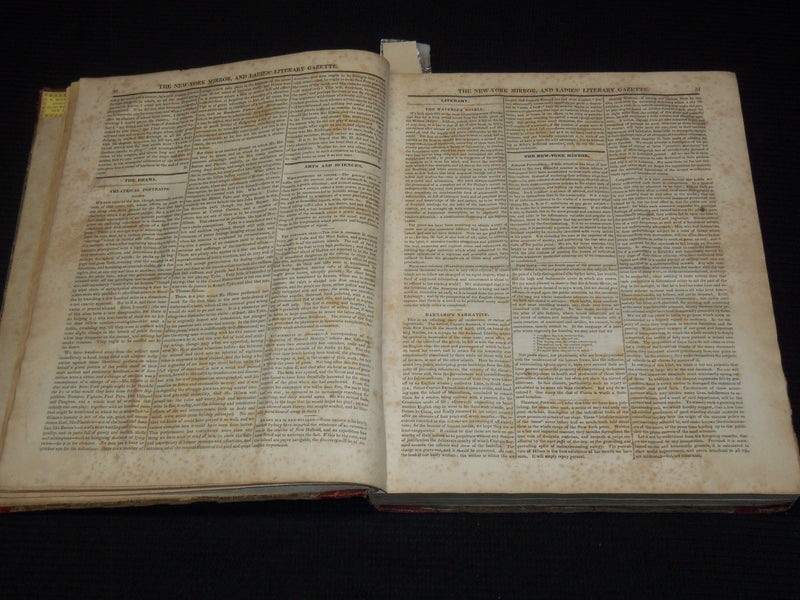 1829-1830 NEW YORK MIRROR AND LADIES GAZETTE BOUND VOLUME - R 89G