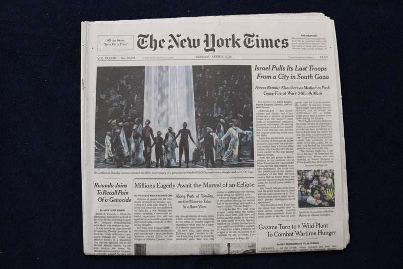 2024 APRIL 8 NEW YORK TIMES-ISRAEL PULLS ITS LAST TROOPS FROM CITY IN SOUTH GAZA