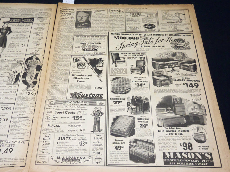 1942 MAY 16 NEW BEDFORD MORNING MERCURY NEWSPAPER - GERMANS ENTER KERCH- NT 8907