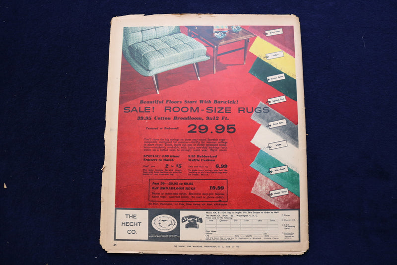 1956 JUNE 17 WASHINGTON STAR MAGAZINE - CHRIS WHITE - ELVIS PRESLEY - E 23340
