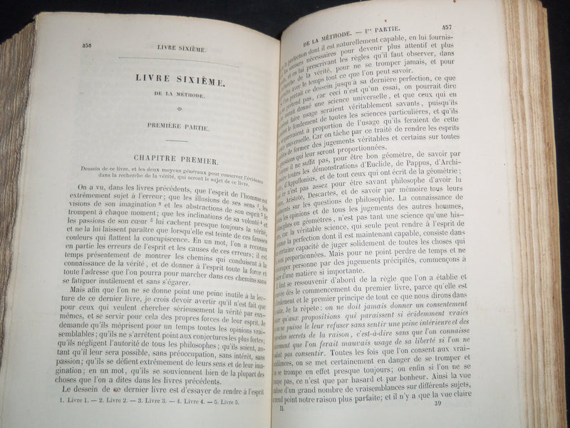 1842 OEUVRES DE MALEBRANCHE VOLUME BY JULES SIMON - FRENCH - KD 4815B