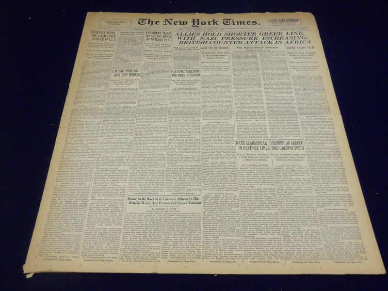 1941 APRIL 19 NEW YORK TIMES - BRITISH COUNTER ATTACK IN AFRICA - NT 1451