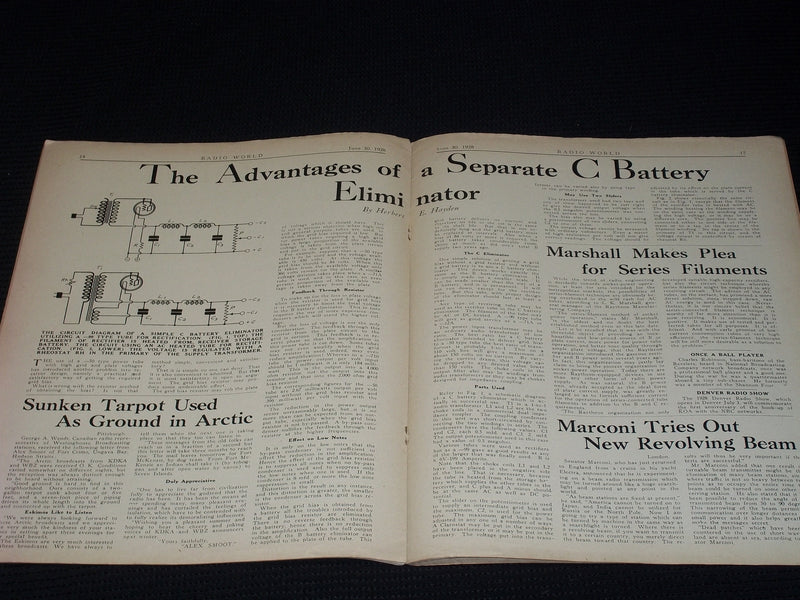 1928 JUNE 30 RADIO WORLD MAGAZINE NICE ELECTRONICS COVERS & ADS - E 2806
