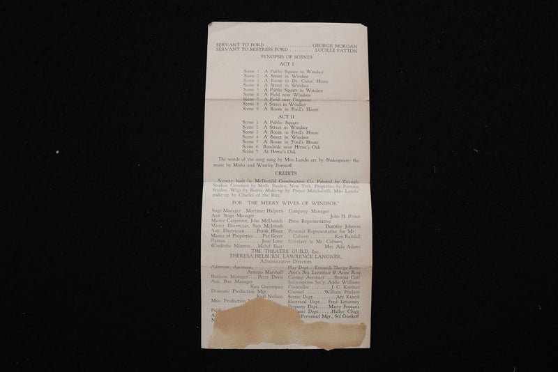 1945-1946 FORD'S THEATRE PROGRAMS - LOT OF 5 - BALTIMORE - K 2821