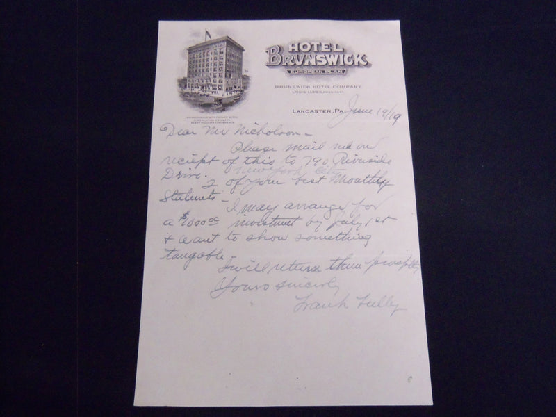 1919 PENNSYLVANIA HOTEL STATIONARY HANDWRITTEN LETTERS LOT OF 3 - J 8852