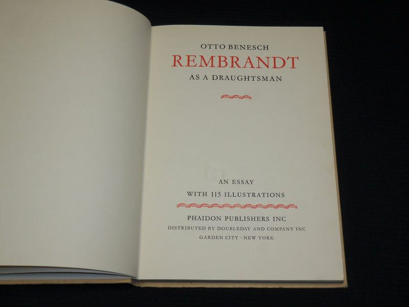 1960 REMBRANDT AS A DRAUGHTSMAN HARDCOVER BOOK BY OTTO BENESCH - R 714Y