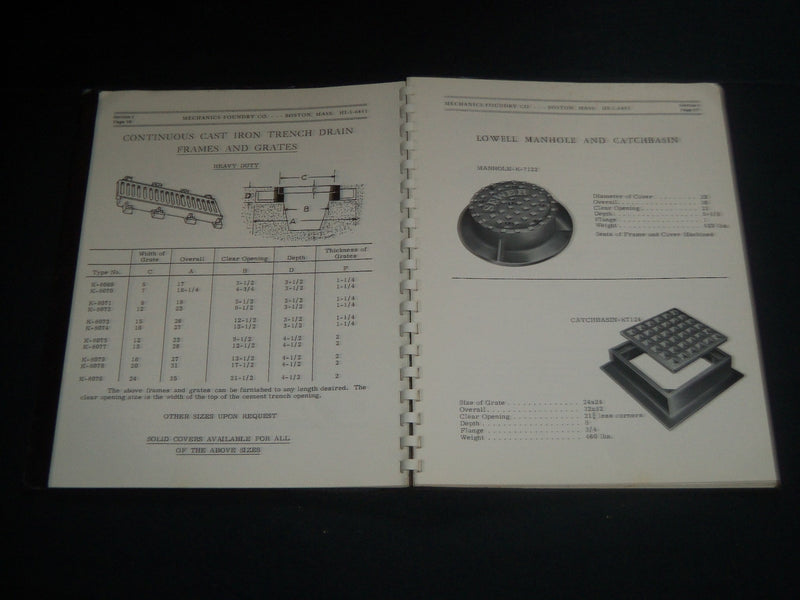 1955-1964 CASTINGS MECHANICS FOUNDRY CO. CATALOG LOT OF 2 -BOSTON MA- SP 3215H