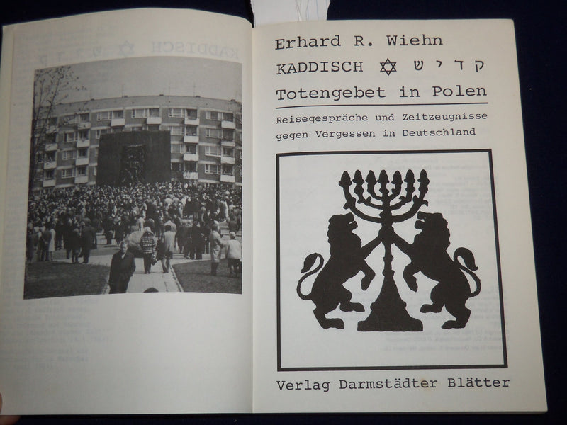 1984 KADDISCH TOTENGEBET IN POLEN BOOK INSCRIBED BY ERHARD R. WIEHN - KD 1378L