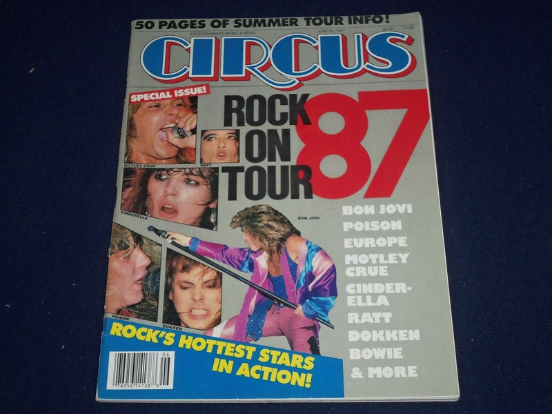 1987 JUNE 30 CIRCUS MAGAZINE - ROCK ON TOUR - BON JOVI - GREAT PHOTOS - J 470