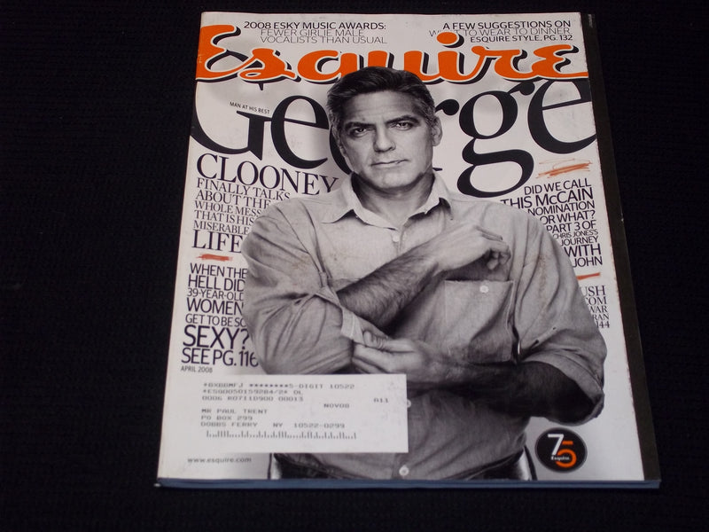 2008 APRIL ESQUIRE MAGAZINE - GEORGE CLOONEY FRONT COVER - E 13163