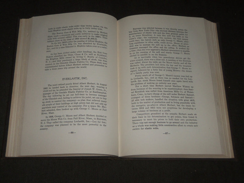 1946 THE HISTORY AND ROMANCE OF ELASTIC WEBBING BOOK - INSCRIBED - KD 4816
