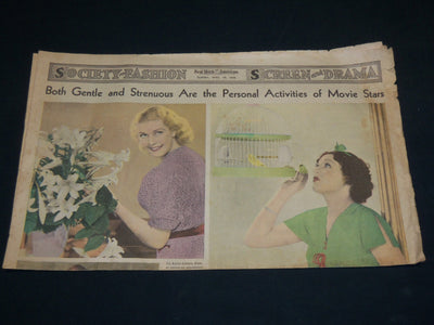 1936 APRIL 19 NEW YORK AMERICAN NEWSPAPER SCREEN & DRAMA SECTION -STARS- NP 5238