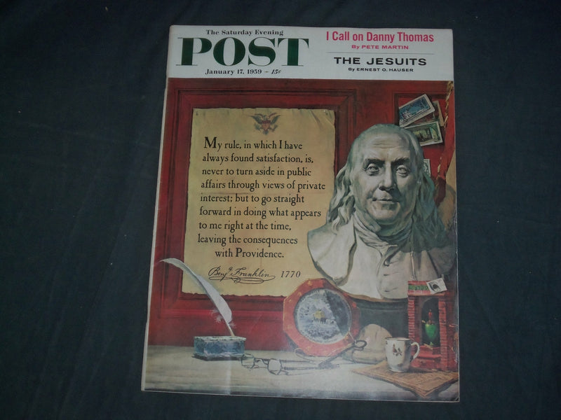 1959 JANUARY 17 THE SATURDAY EVENING POST MAGAZINE - ILLUSTRATED COVER- SP 2481N